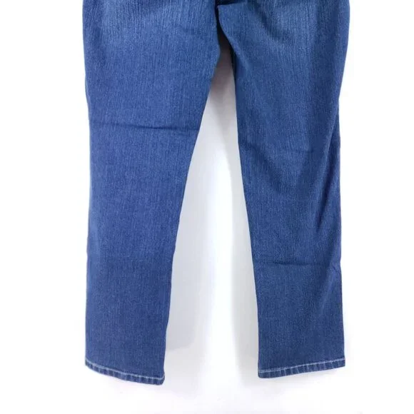White House Black Market Womens Size 8 Straight Leg Denim Jeans Blue Mid-Rise - Picture 3 of 9